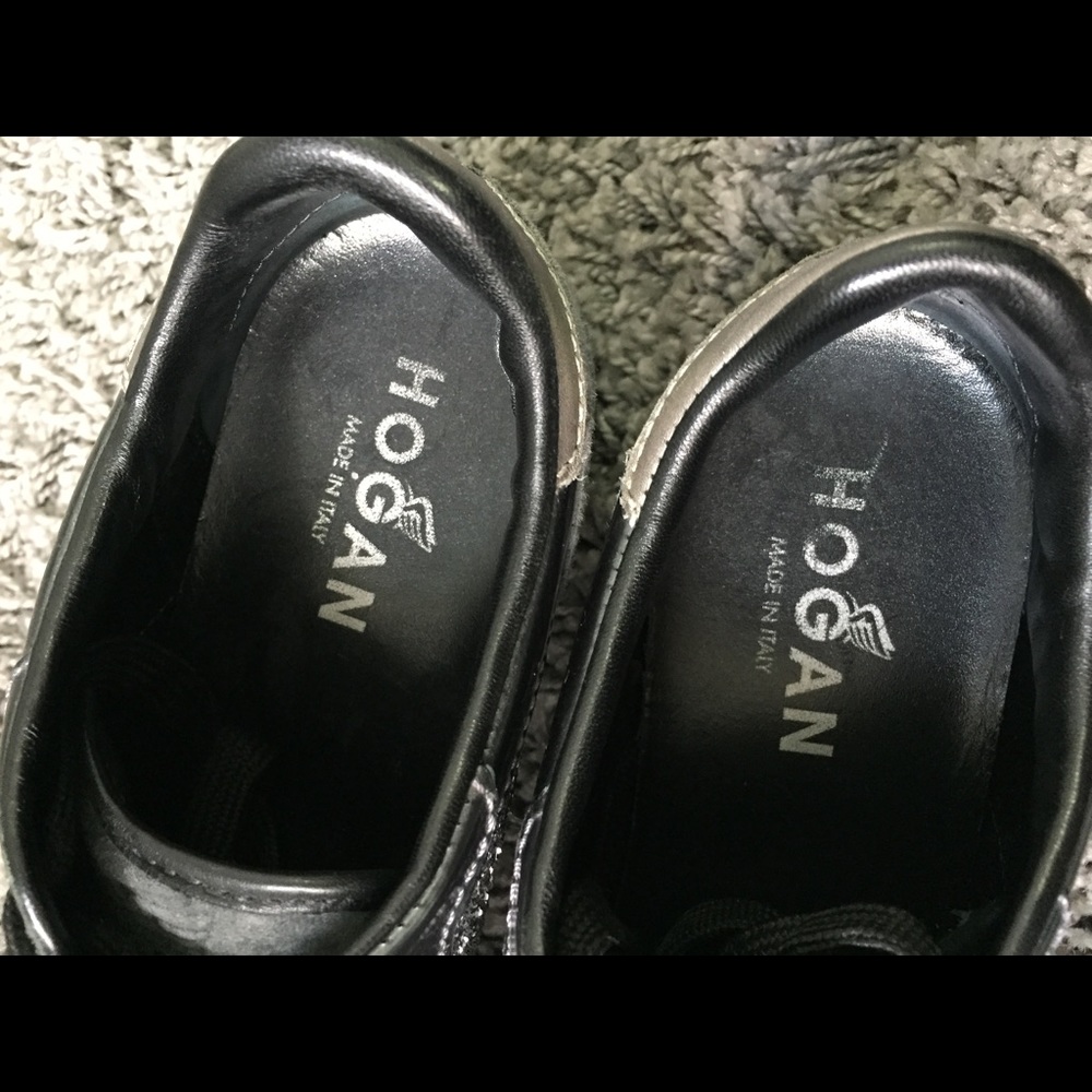 Hogan Club H222 Dark Gray Silver Glitter Sneakers - Picture 7 of 8